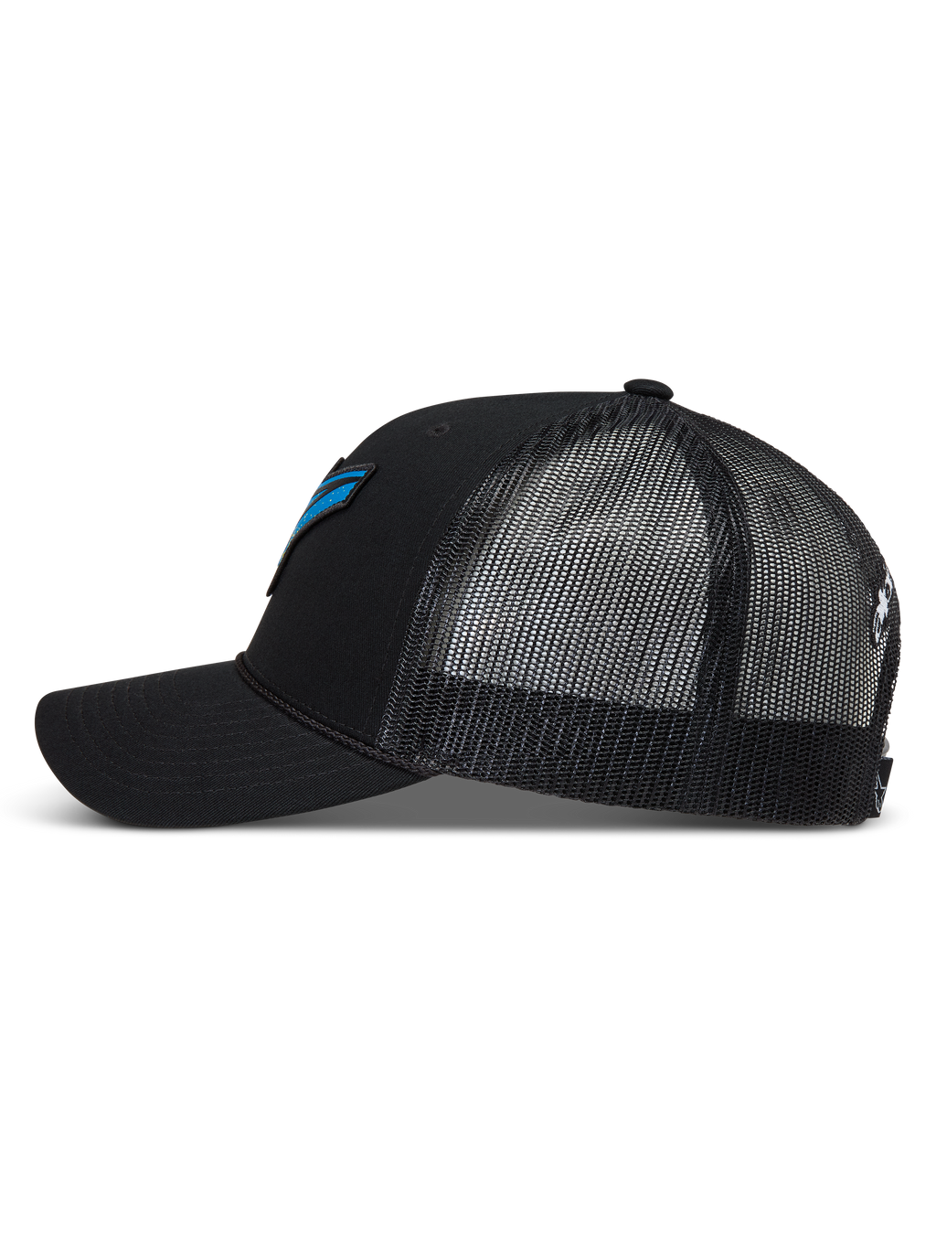 Alpinestars Meteorite Cappellino Trucker, cappello nero con retro in rete traspirante, visiera curva e corona strutturata.