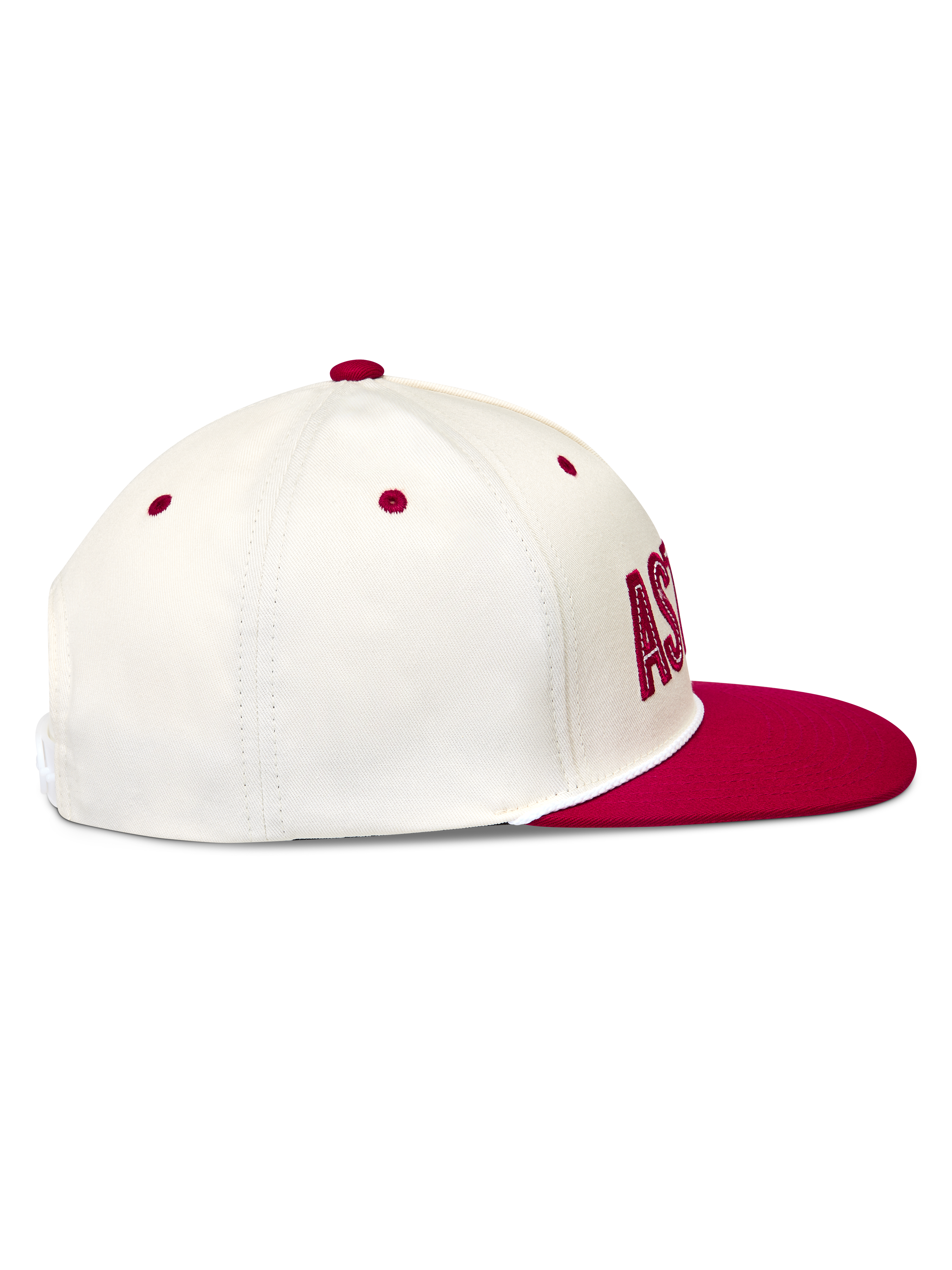 Alpinestars Stadium Snapback Cappello, cappello bianco e rosso con visiera piatta, profilo laterale in tessuto twill