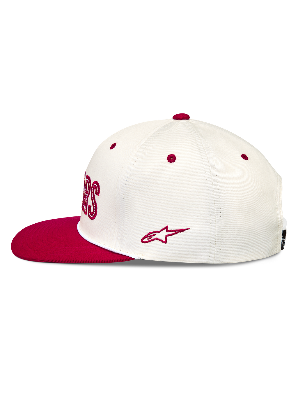 Alpinestars Stadium Snapback Cappello, cappello con visiera piatta bianco e rosso in twill, logo Astars ricamato lateralmente