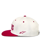 Alpinestars Stadium Snapback Cappello, cappello con visiera piatta bianco e rosso in twill, logo Astars ricamato lateralmente