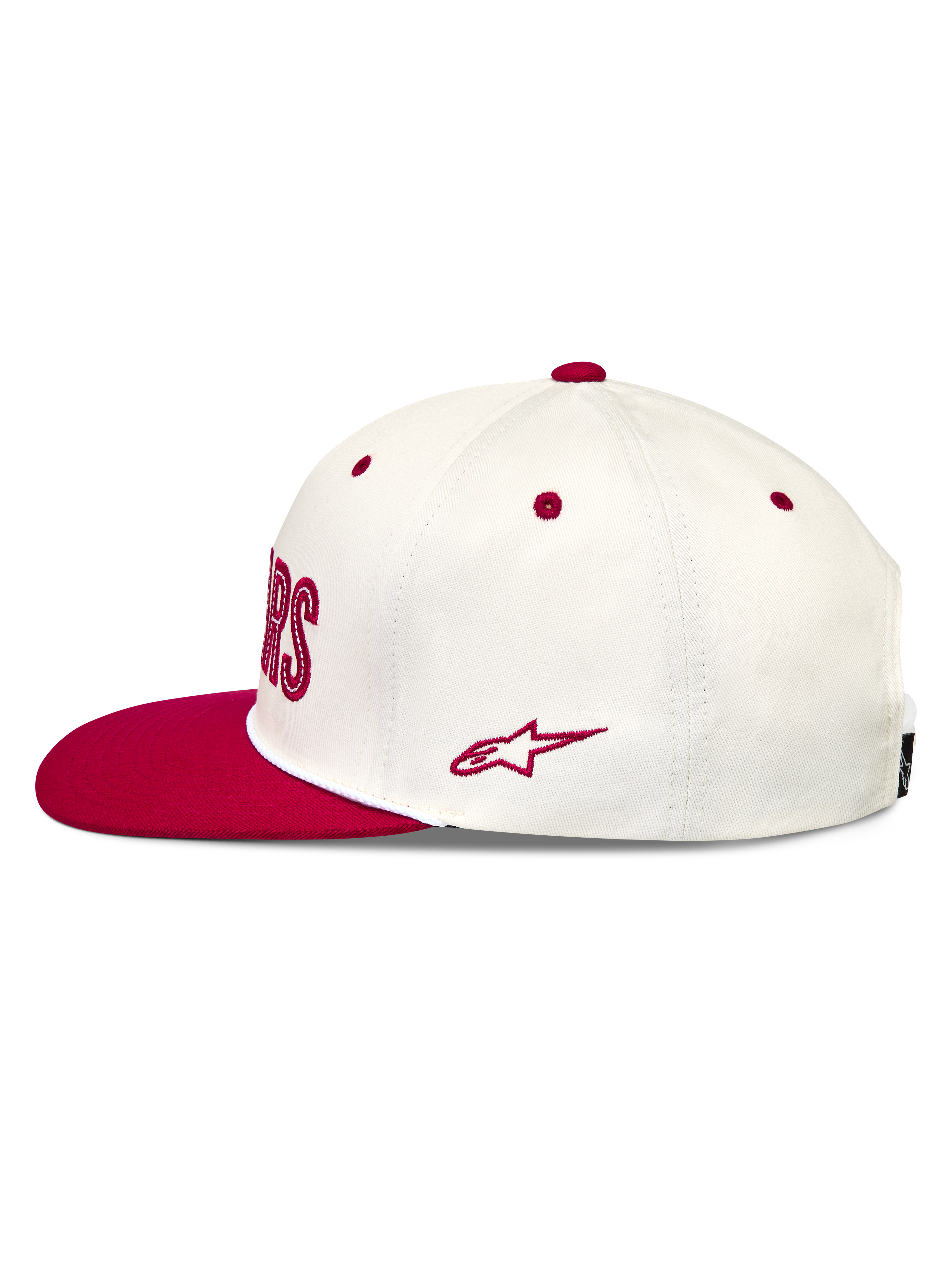 Alpinestars Stadium Snapback Cappello, cappello con visiera piatta bianco e rosso in twill, logo Astars ricamato lateralmente