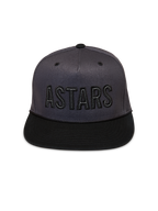 Alpinestars Stadium Snapback Cappello, cappello sportivo grigio scuro e nero con visiera piatta e logo ASTARS ricamato.
