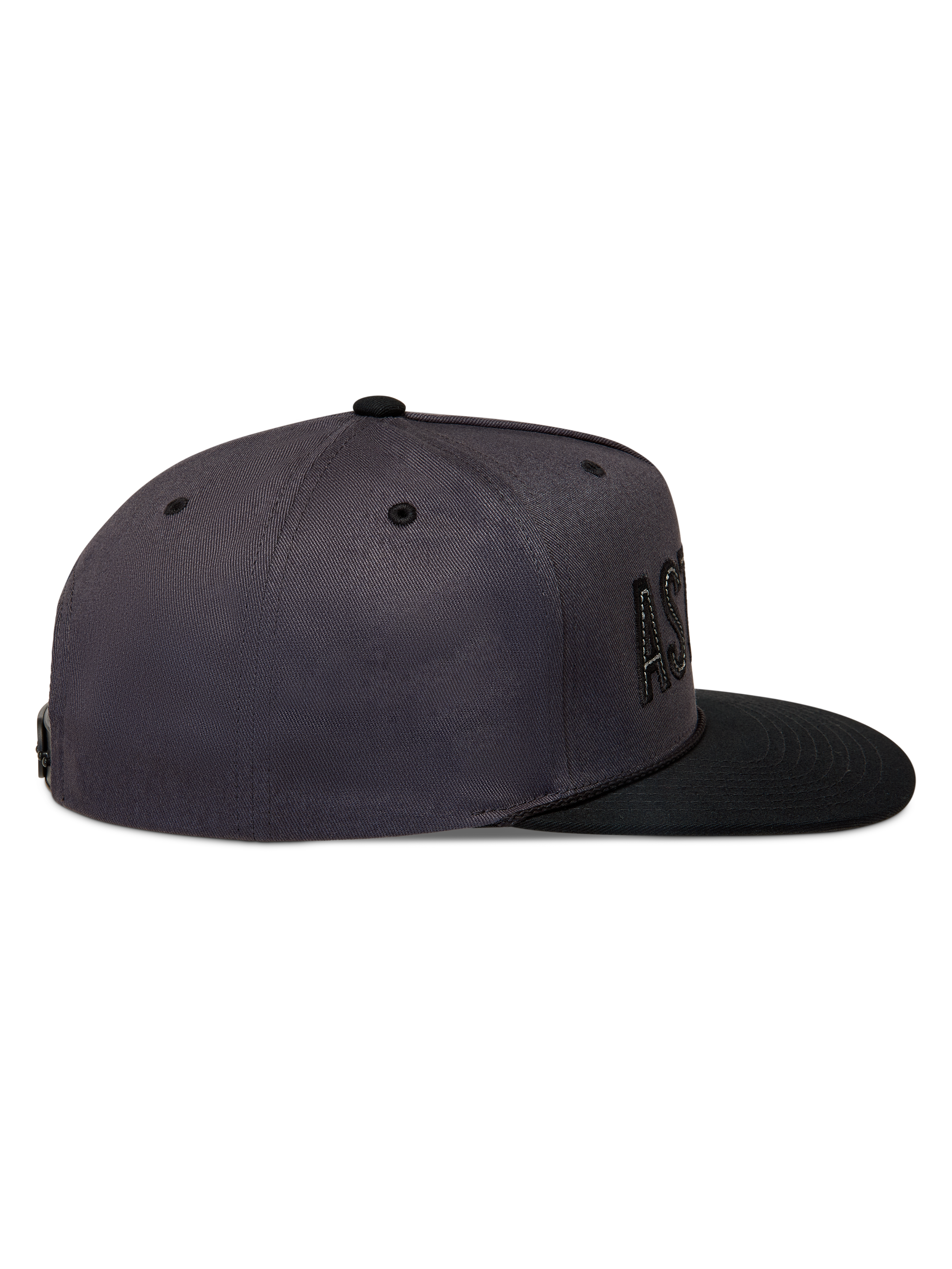Alpinestars Stadium Snapback Cappello, cappello grigio scuro e nero con visiera piatta e corona strutturata, vista laterale