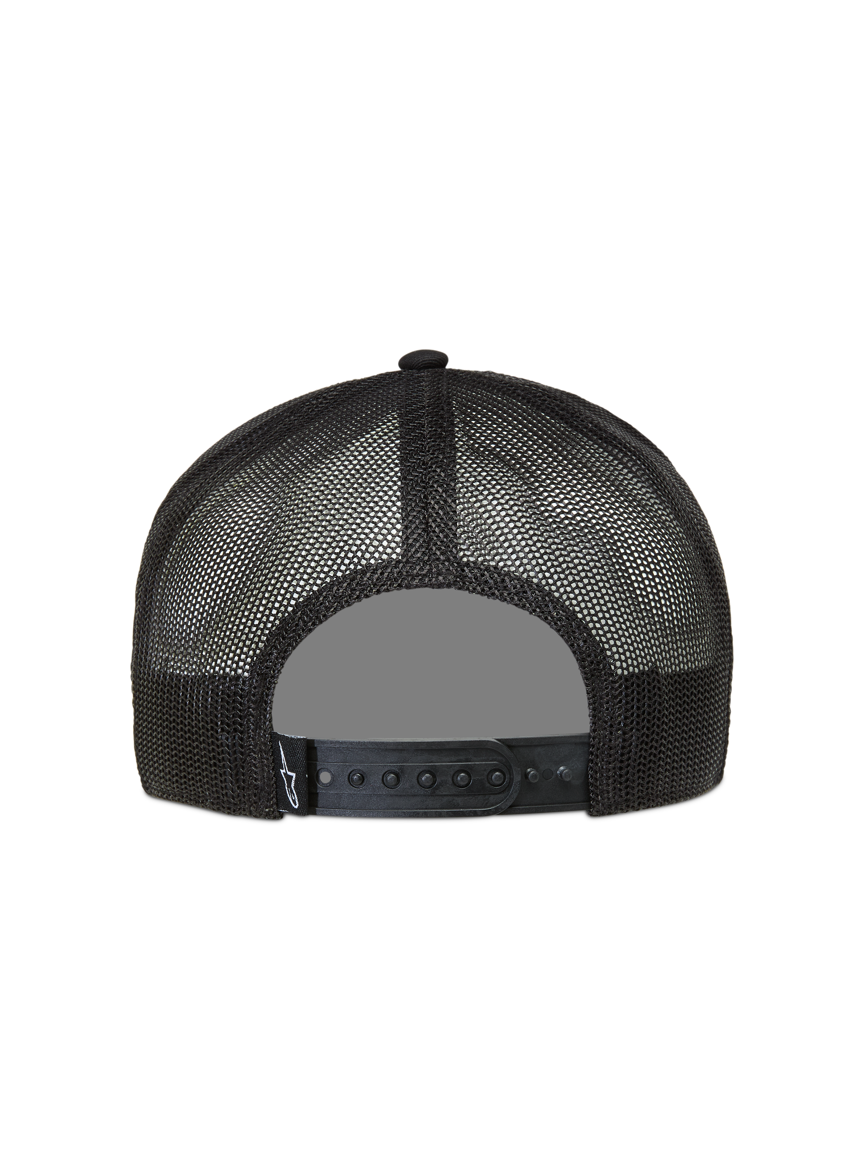 Alpinestars Ten cappellino trucker, cappello sportswear nero con rete traspirante, chiusura snapback e logo Astars.