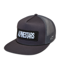 Alpinestars Ten cappellino trucker grigio scuro, con visiera piatta, patch logo frontale e pannelli in mesh traspiranti