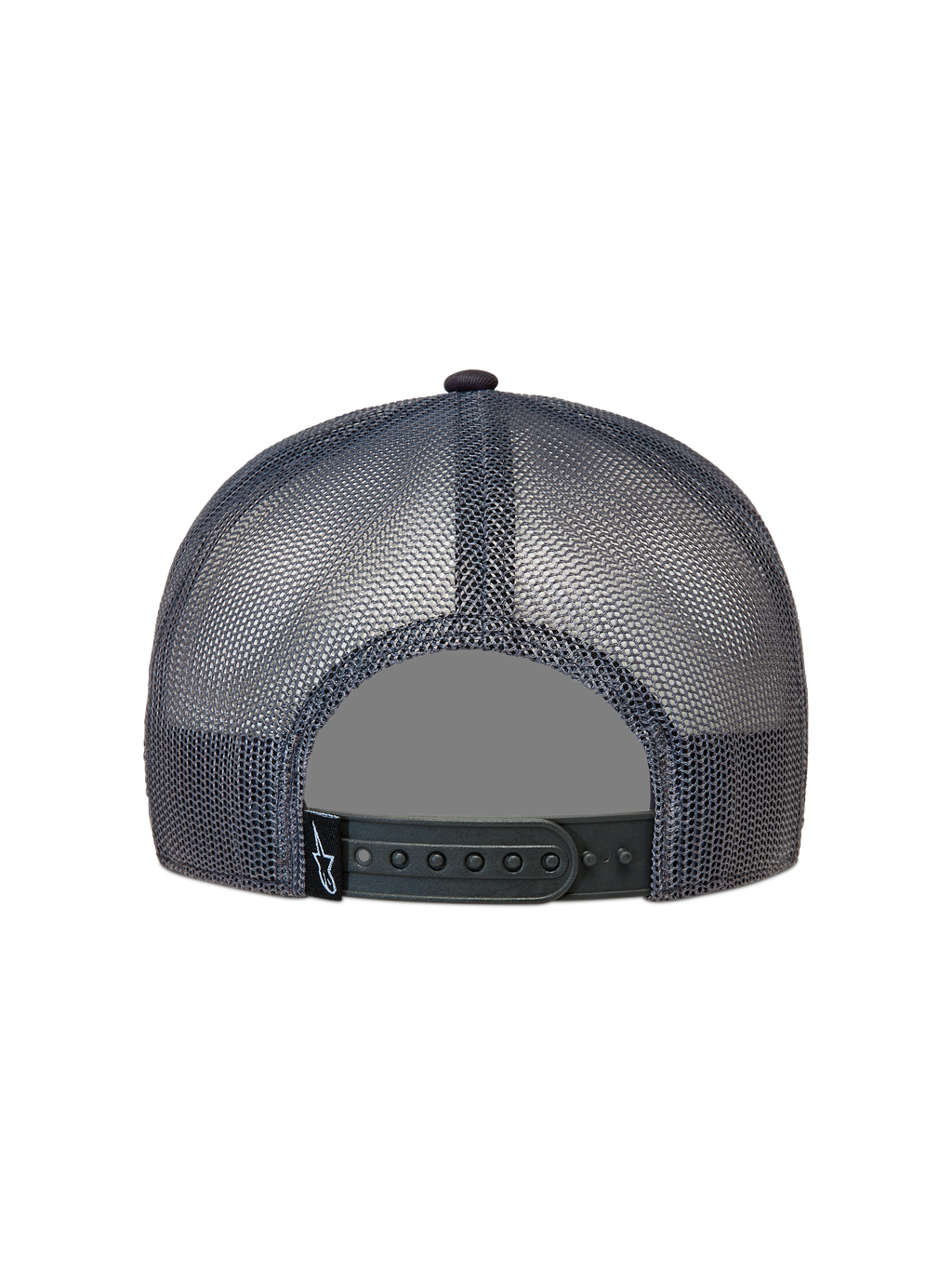 Alpinestars Ten Cappellino Trucker, cappellino sportivo in rete grigio scuro con chiusura snapback regolabile e piccola etichetta con logo Astars sul retro