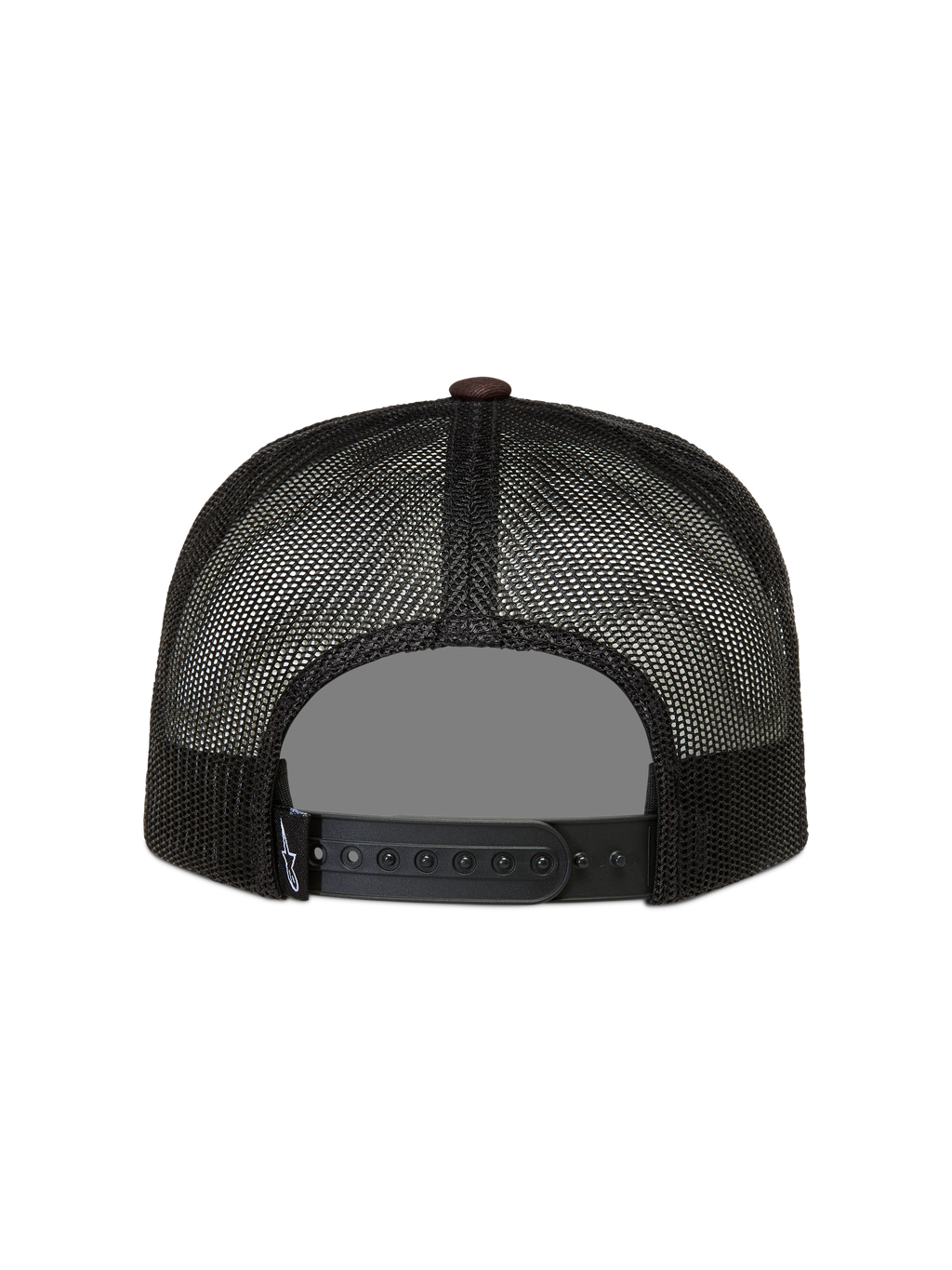 Alpinestars Hotlink Cappellino Trucker, cappello nero e marrone con rete traspirante e chiusura snapback regolabile.