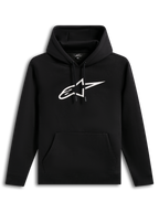Alpinestars Ageless V3 Hoodie, felpa con cappuccio nera in pile con logo bianco ricamato e tasca a marsupio, stile sportswear