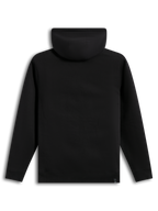 Alpinestars Ageless V3 Hoodie, vista posteriore di una felpa in pile nera con polsini e orlo a coste.