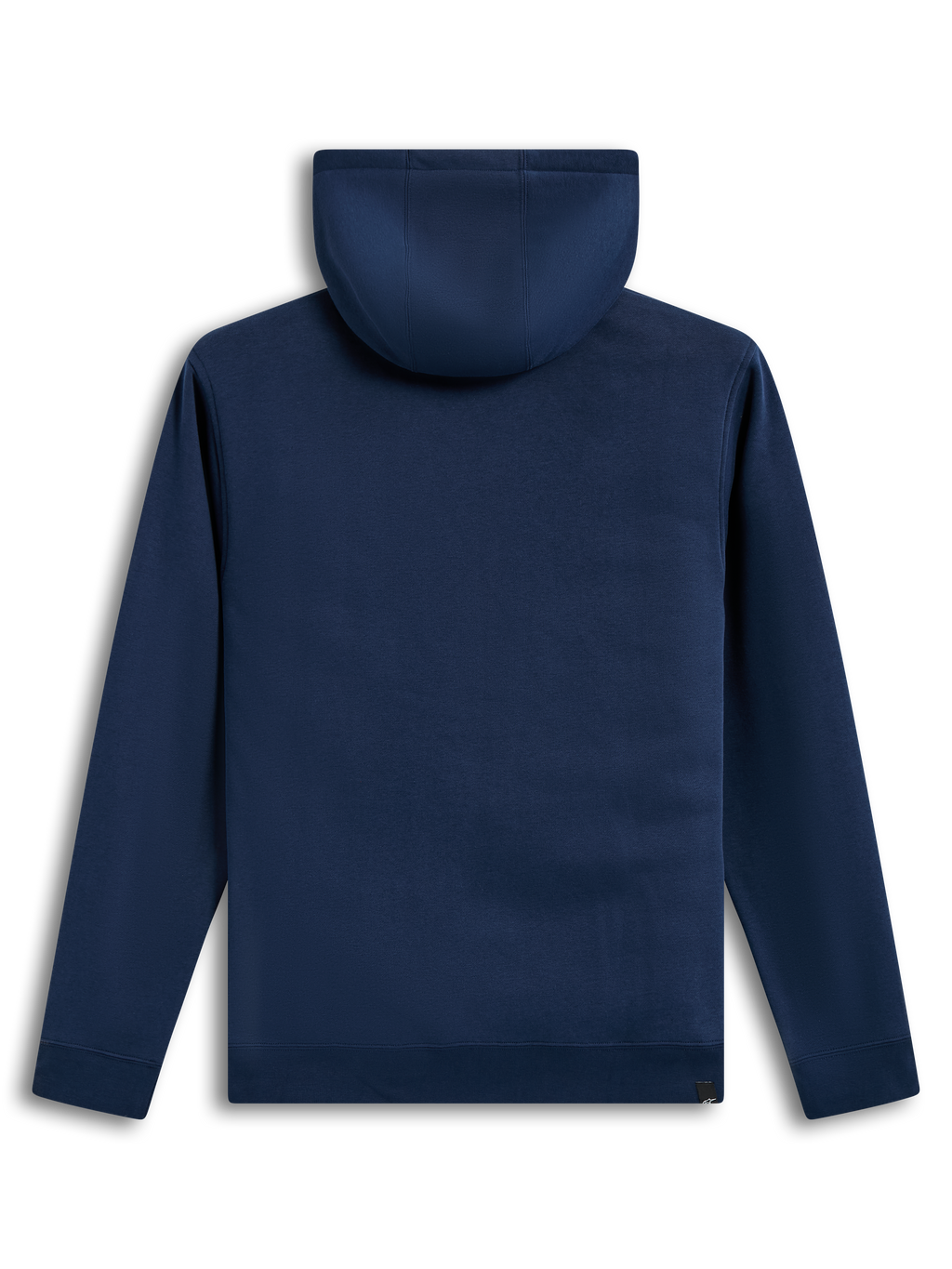 Alpinestars Ageless V3 Hoodie, felpa con cappuccio sportswear in pile blu, vista posteriore con orlo a coste