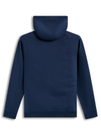 Alpinestars Ageless V3 Hoodie, felpa con cappuccio sportswear in pile blu, vista posteriore con orlo a coste