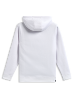 Felpa con cappuccio Alpinestars Blaze V3, vista posteriore, bianco tinta unita, felpa in pile modello pullover, maniche lunghe con polsini e orlo a costine, abbigliamento sportivo casual