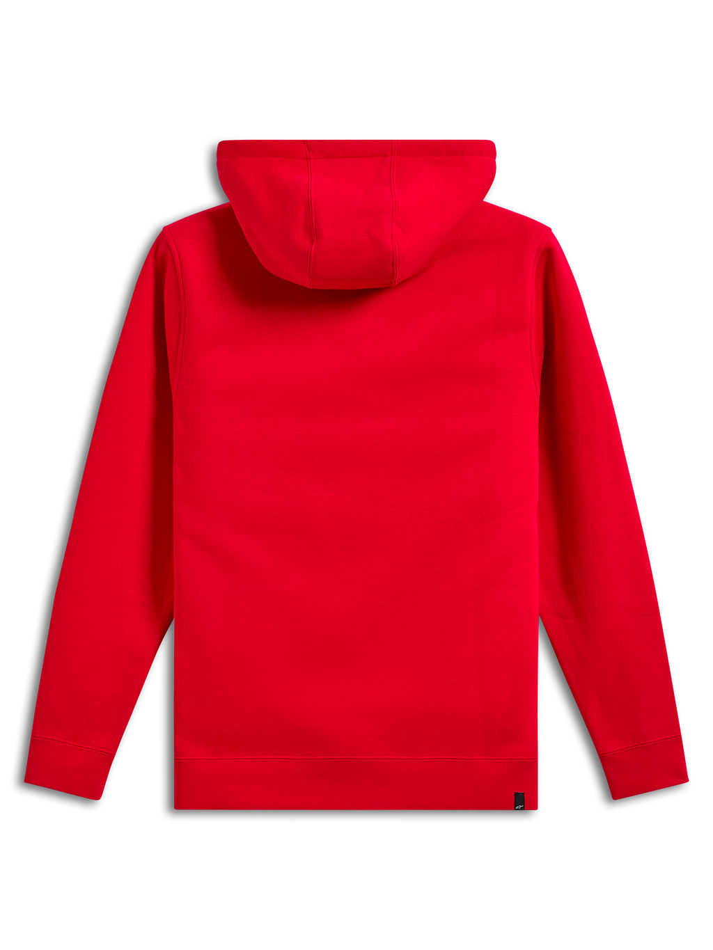Alpinestars Ride V3 Hoodie, vista posteriore, rosso tinta unita, abbigliamento sportivo casual, felpa con cappuccio foderato in jersey, polsini e orlo a coste