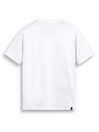 Alpinestars Glyfs CSF Tee, maglietta a maniche corte bianca, vista posteriore con stampa interna sul collo ed etichetta esterna