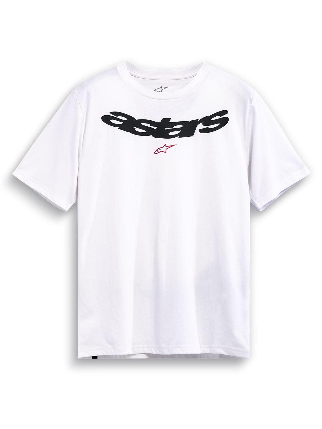 Alpinestars T-Shirt Elliptic CSF, maglietta a maniche corte bianca, logo astars nero arcuato e logo rosso sul petto, sportswear casual