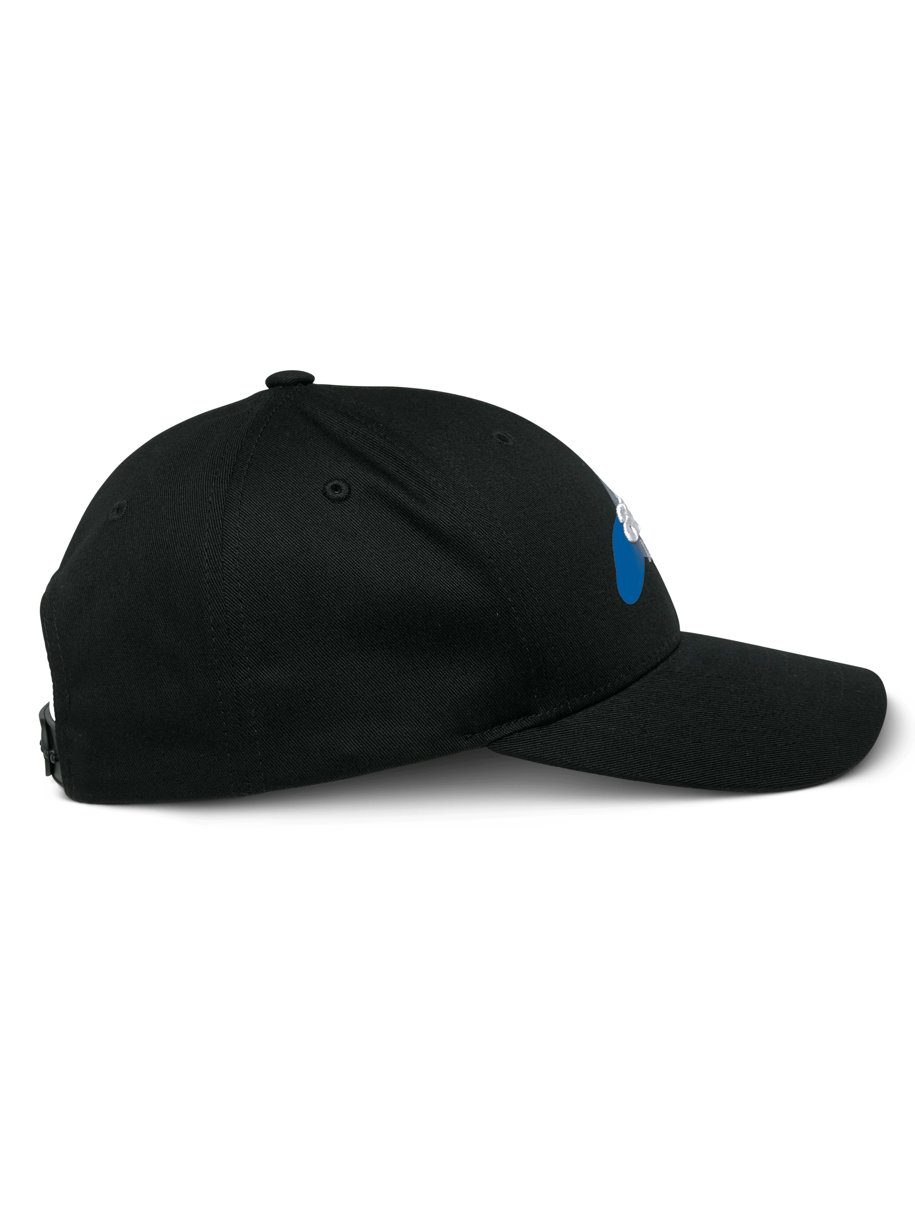 Cappello Alpinestars Profile, vista laterale, nero, visiera curva con corona strutturata, chiusura snapback, copricapo casual ispirato al motorsport