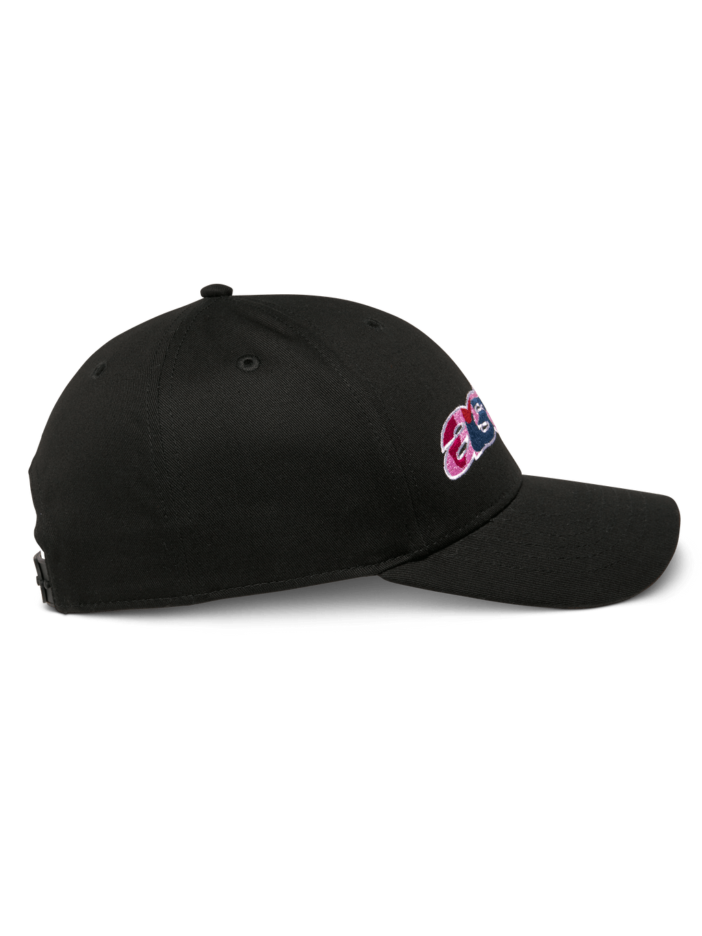 Alpinestars Canyon Hat, cappello snapback nero, vista laterale di profilo, visiera curva, con ricamo laterale e corona strutturata, copricapo casual da motorsport