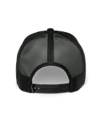 Alpinestars Gambit Trucker Hat, cappello snapback, nero, vista posteriore con pannelli in rete di poliestere traspirante e chiusura snapback regolabile, abbigliamento sportivo casual motorsport