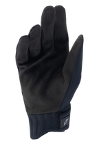 Guanti Alpinestars A-Dura Rain, guanti da ciclismo neri, vista del palmo in pelle scamosciata sintetica, polsino in neoprene a coste con chiusura a strappo, design a basso profilo per mountain bike e protezione contro il bagnato