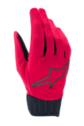 Alpinestars A-Dura Rain Gloves, guanti da ciclismo MTB impermeabili, rosso fluo e nero, logo a stella nero sul dorso, polsino in neoprene nero a coste, design sottile a basso profilo per ogni condizione climatica