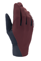Alpinestars A-Dura Thermal Gloves, guanti invernali da MTB, bordeaux scuro e nero, con guscio esterno antivento e polsino in neoprene, dettaglio del logo bianco, isolamento termico per la guida in climi freddi