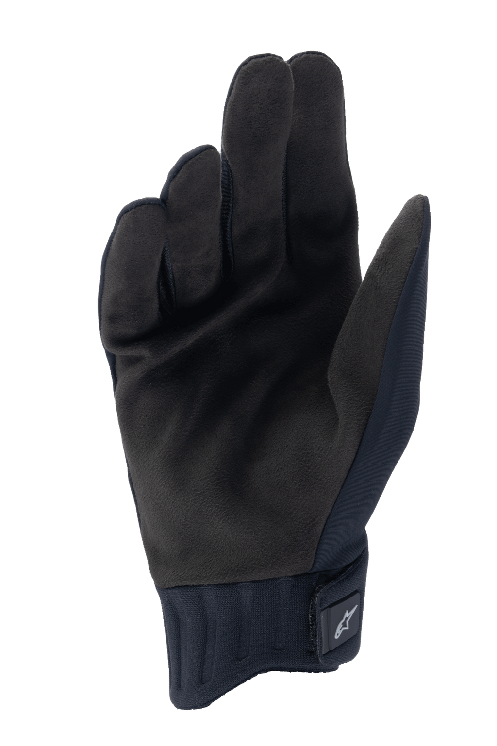Alpinestars Stella A-Dura Rain Gloves, guanti da pioggia da donna per MTB, nero, vista del palmo con grip in pelle scamosciata sintetica, polsino in neoprene a coste con cinturino regolabile, equipaggiamento impermeabile per mountain bike