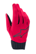 Alpinestars Stella A-Dura Rain Gloves, guanti da pioggia da donna per MTB, rosso fluo e nero, con un grande logo a stella nero, polsino in neoprene a coste e design impermeabile per mountain bike