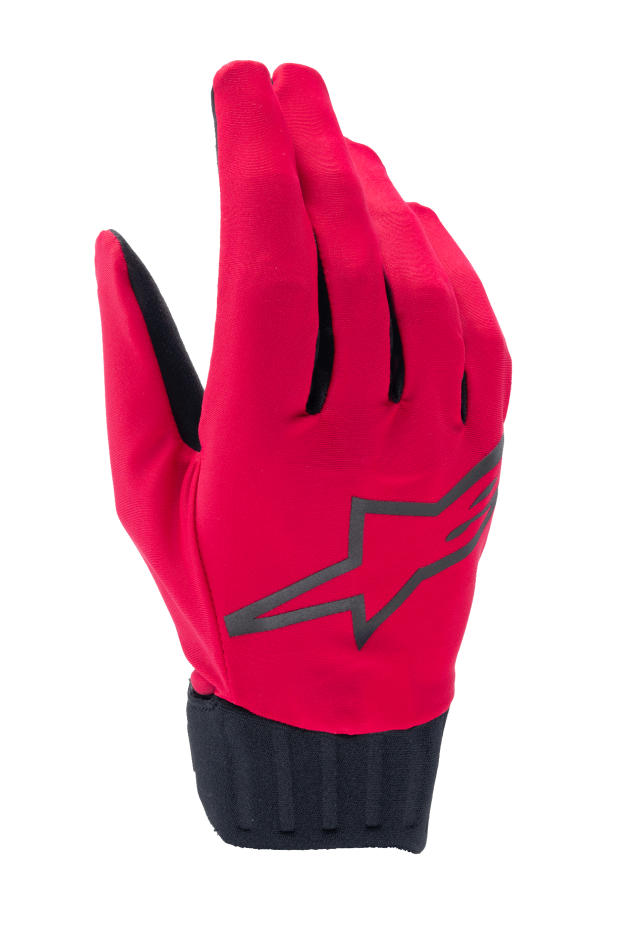 Alpinestars Stella A-Dura Rain Gloves, guanti da pioggia da donna per MTB, rosso fluo e nero, con un grande logo a stella nero, polsino in neoprene a coste e design impermeabile per mountain bike