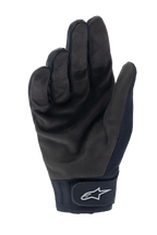 Alpinestars Stella A-Dura Thermal Gloves, guanti da ciclismo da donna, nero, vista del palmo con trama in pelle scamosciata sintetica, polsino in neoprene con chiusura a strappo e logo a stella bianco, equipaggiamento MTB per climi freddi