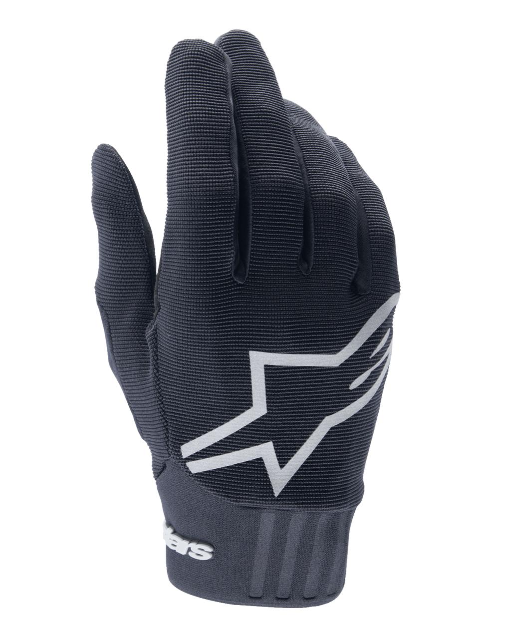 Alpinestars Youth A-Dura Gloves, guanti da mountain bike, nero, grande logo a stella bianco sul dorso della mano, tessuto testurizzato con dettaglio del polsino a coste, design flessibile per ciclismo fuoristrada