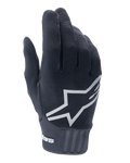 Alpinestars Youth A-Dura Gloves, guanti da mountain bike, nero, grande logo a stella bianco sul dorso della mano, tessuto testurizzato con dettaglio del polsino a coste, design flessibile per ciclismo fuoristrada