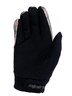Guanti Alpinestars Youth A-Dura, guanti da mountain bike per ragazzi, colore camo e nero, vista del palmo in camoscio sintetico per il grip, polsino in neoprene con chiusura a strappo e inserto tergisudore sul pollice