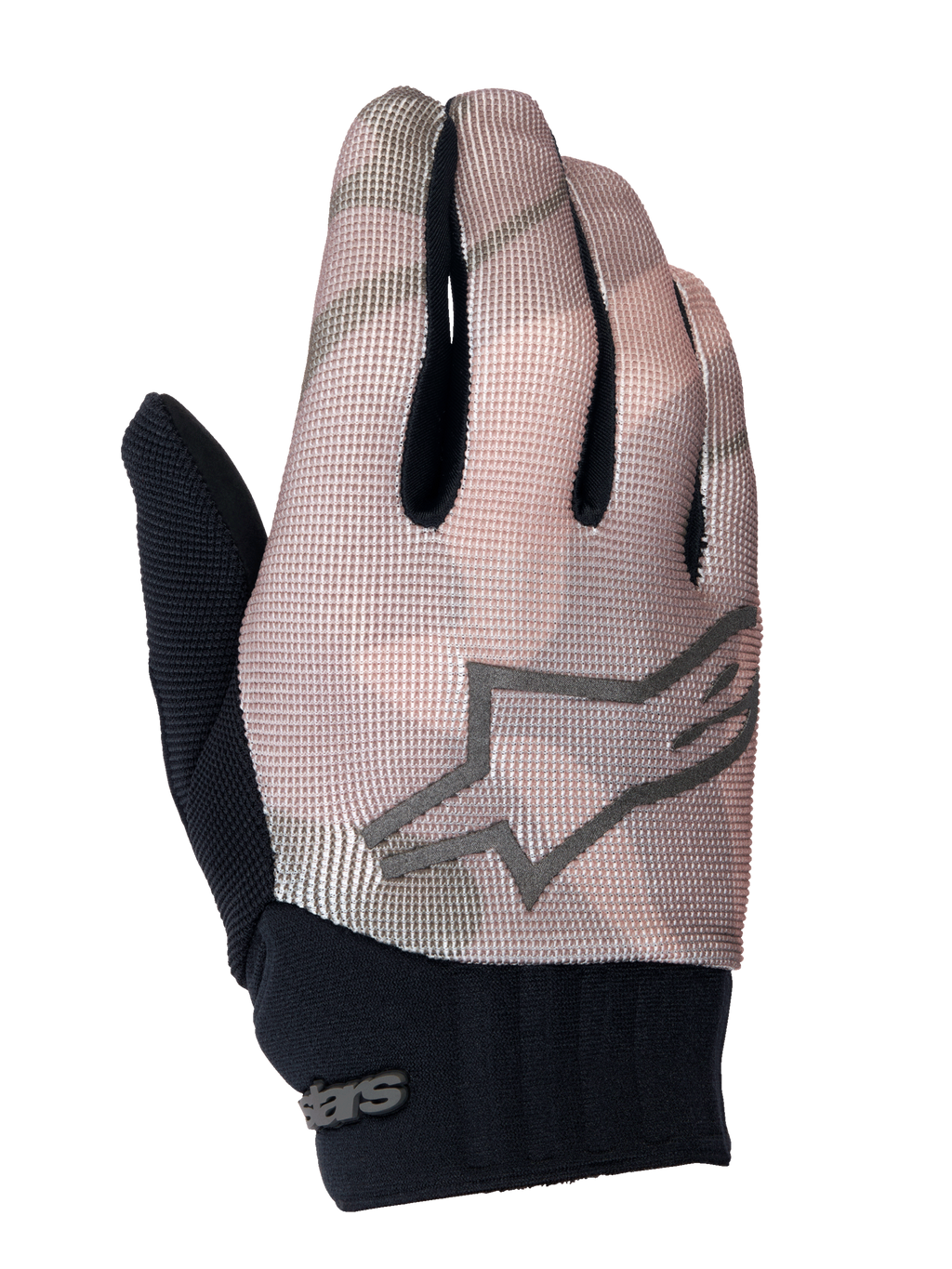 Alpinestars Youth A-Dura Gloves, guanti da mountain bike, mimetico marrone e nero, con logo a stella grigio sul dorso, polsino in neoprene nero e parte superiore in tessuto traspirante per giovani ciclisti