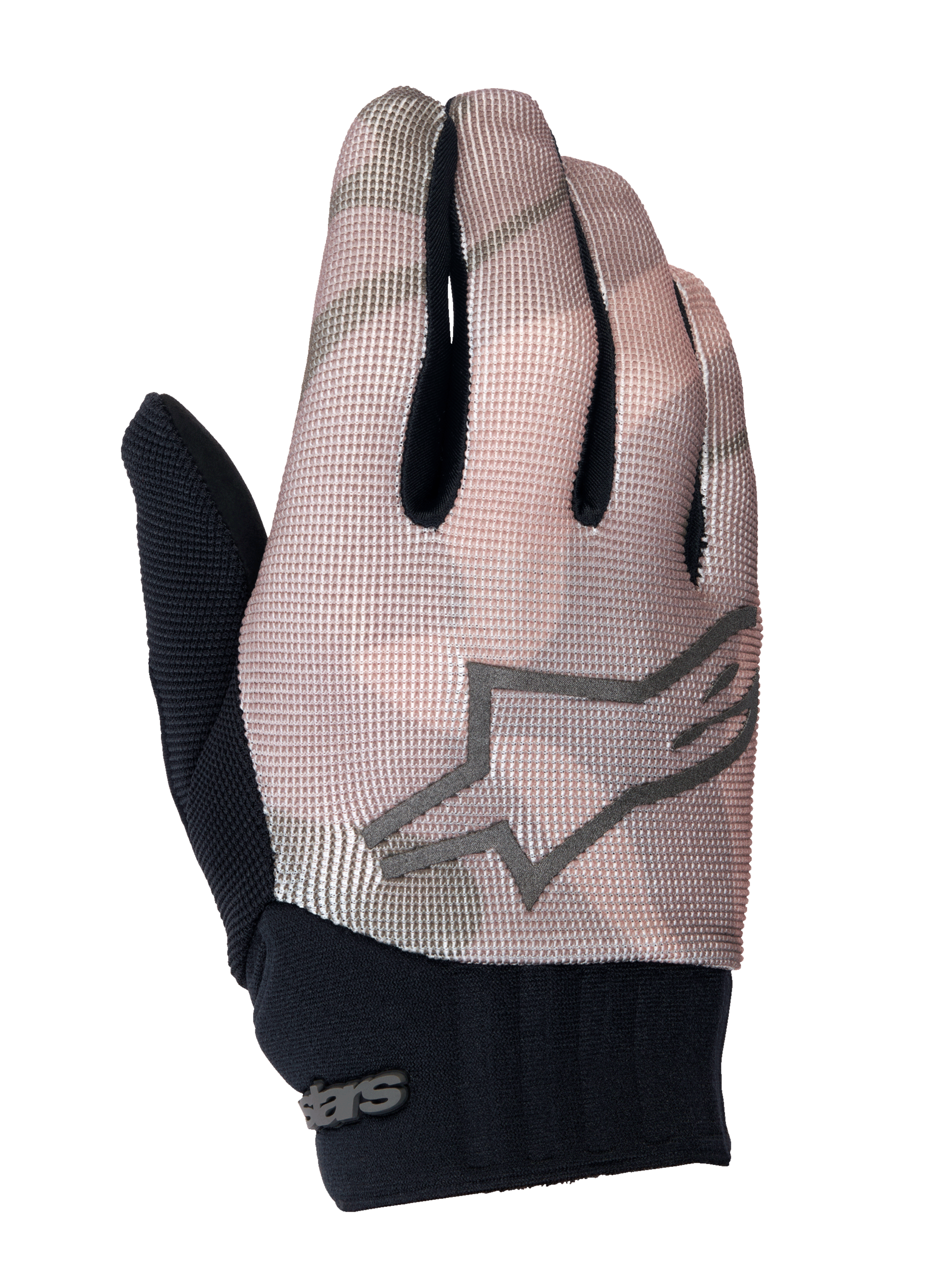 Alpinestars Youth A-Dura Gloves, guanti da mountain bike, mimetico marrone e nero, con logo a stella grigio sul dorso, polsino in neoprene nero e parte superiore in tessuto traspirante per giovani ciclisti