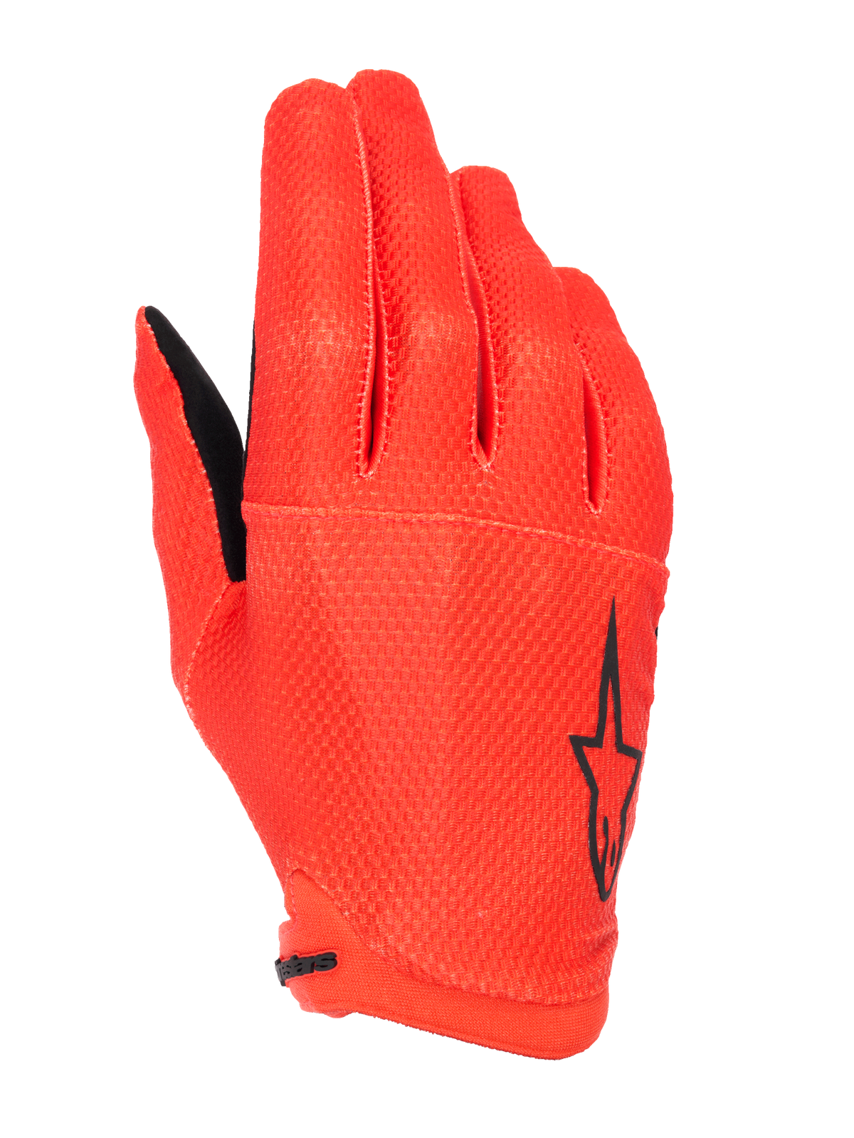 Alpinestars Guanti A-Aria, guanti da mountain bike, arancione Spicy, logo a stella nero sul lato, tessuto traspirante elasticizzato testurizzato, design leggero a basso profilo