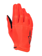 Alpinestars Guanti A-Aria, guanti da mountain bike, arancione Spicy, logo a stella nero sul lato, tessuto traspirante elasticizzato testurizzato, design leggero a basso profilo