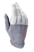 Guanti Alpinestars A-Aria, guanti da ciclismo MTB, grigio scuro e grigio chiaro con dettagli rossi, con logo a stella rosso, tessuto elasticizzato ventilato e struttura leggera e flessibile
