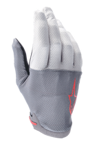 Guanti Alpinestars A-Aria, guanti da ciclismo MTB, grigio scuro e grigio chiaro con dettagli rossi, con logo a stella rosso, tessuto elasticizzato ventilato e struttura leggera e flessibile