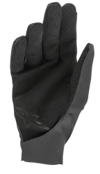 Guanti Alpinestars Drop 4.0, nero, vista del palmo con materiale traforato per la ventilazione, costruzione slim-fit in tessuto elasticizzato leggero, logo discreto sulla parte inferiore del palmo, progettati per la guida enduro e MTB