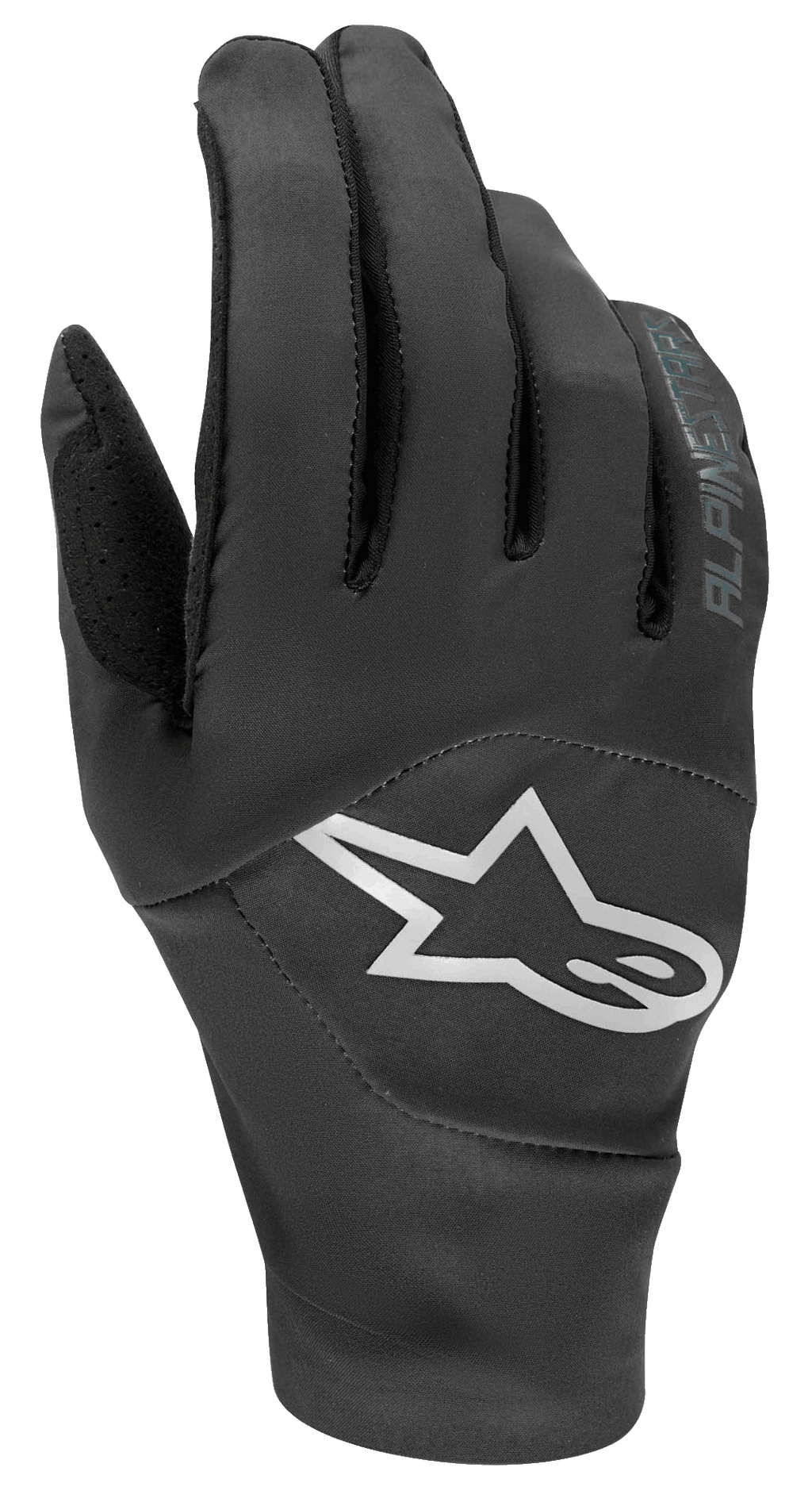 Guanti Alpinestars Drop 4.0, guanti da mountain bike, neri, con un grande logo a stella bianco sul dorso, struttura in mesh elastico traspirante e design ergonomico per il riding enduro