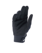 Guanti Alpinestars A-Supra Shield, nero, vista del palmo in camoscio sintetico traforato per la ventilazione, polsino in neoprene con chiusura a strappo e logo a stella bianco, attrezzatura tecnica per MTB e gravity riding