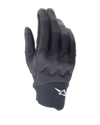 Alpinestars A-Supra Shield Gloves, guanti da ciclismo MTB, nero, design elegante con motivo a scudo ondulato sulle nocche, logo a stella bianco sul polsino in neoprene, costruzione flessibile e resistente