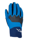 Guanti Alpinestars A-Supra, guanti da ciclismo MTB, blu e navy con dettagli neri, logo Astars bianco sul polsino, struttura in tessuto flessibile per prestazioni off-road
