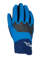 Guanti Alpinestars A-Supra, guanti da ciclismo MTB, blu e navy con dettagli neri, logo Astars bianco sul polsino, struttura in tessuto flessibile per prestazioni off-road