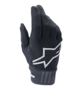 Guanti Alpinestars A-Dura Gel, guanti da ciclismo MTB, nero, grande logo a stella bianco sul dorso, parte superiore in poliestere testurizzato e spandex, polsino in neoprene a costine