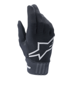 Guanti Alpinestars A-Dura Gel, guanti da ciclismo MTB, nero, grande logo a stella bianco sul dorso, parte superiore in poliestere testurizzato e spandex, polsino in neoprene a costine