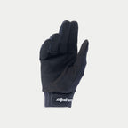 Guanti Alpinestars Stella A-Dura, guanti da ciclismo da donna, nero, con palmo in camoscio sintetico resistente, polsino in neoprene con chiusura a strappo e logo Alpinestars bianco.
