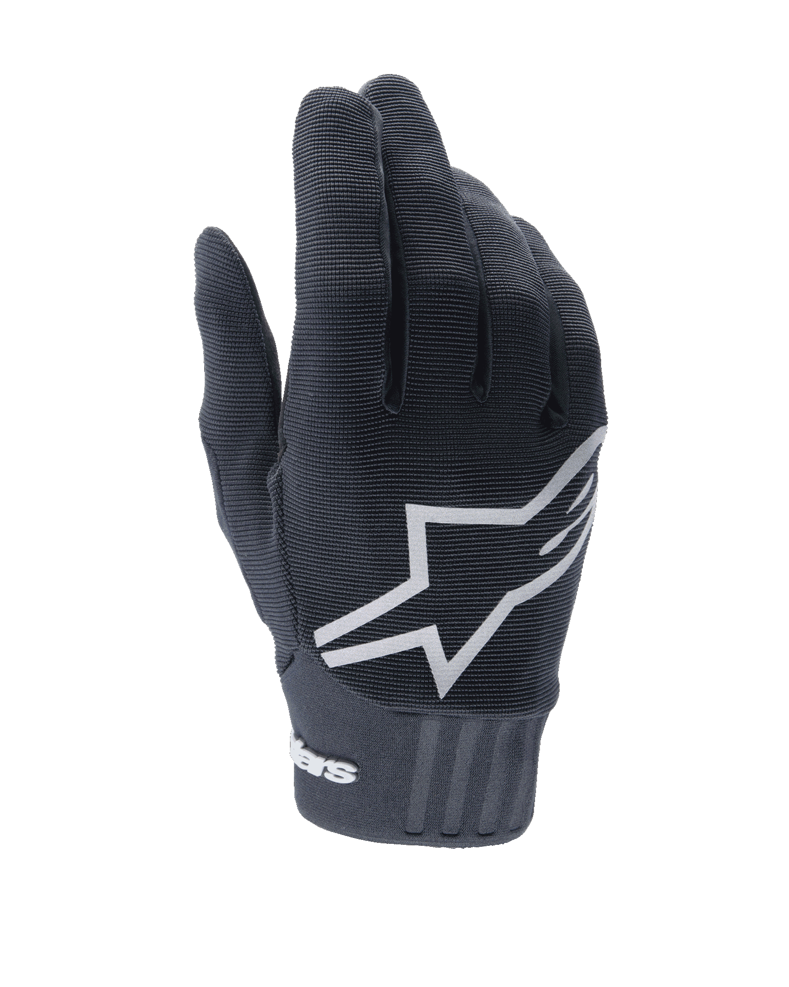 Alpinestars Stella A-Dura, guanti da MTB per donna, neri con prominente logo a stella bianco sul dorso, tessuto tecnico a costine, vestibilità aderente con polsino in neoprene