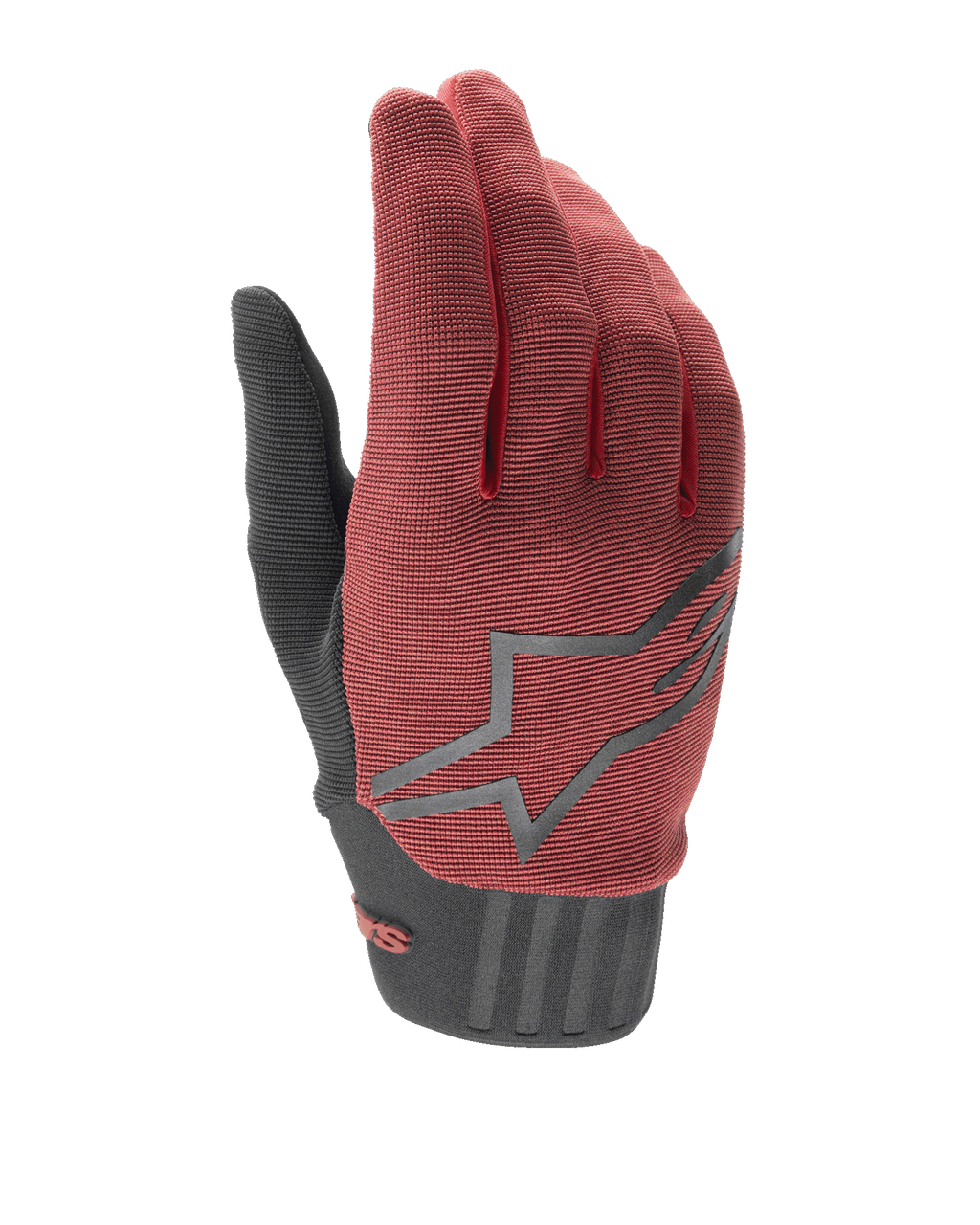 Alpinestars Stella A-Dura Gloves, guanti da mountain bike da donna, bordeaux e nero, con parte superiore in tessuto testurizzato, grande logo a stella grigio sul dorso e polsino in neoprene nero con chiusura sicura, progettati per vestibilità ergonomica e prestazioni
