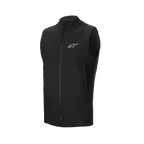 Gilet termico Alpinestars A-Dura, gilet da ciclismo nero, dotato di cerniera frontale completa e piccolo logo Alpinestars riflettente sul petto, tasche laterali con zip, design leggero isolante per mountain bike in climi freddi